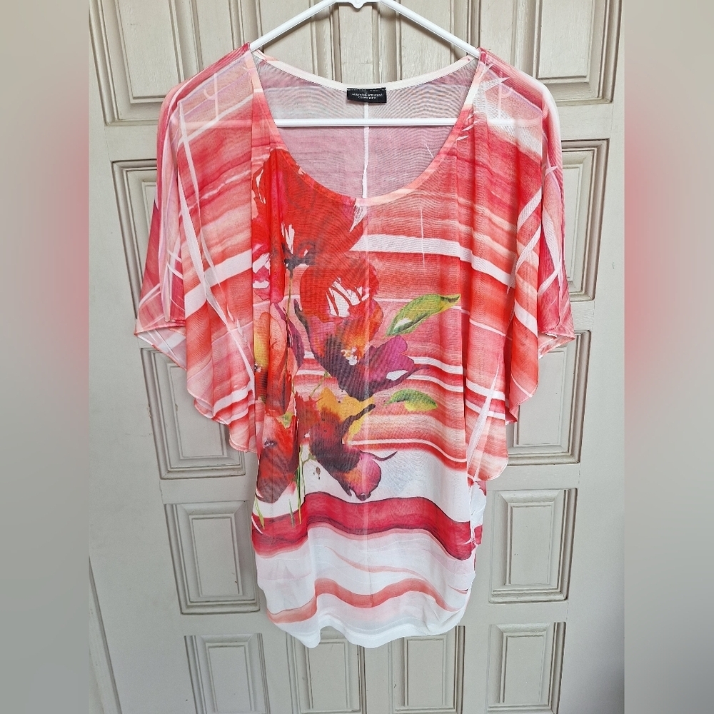 Perseption Concept Coverup SzL Ruched Sides SemiSheer Pretty Bright Design